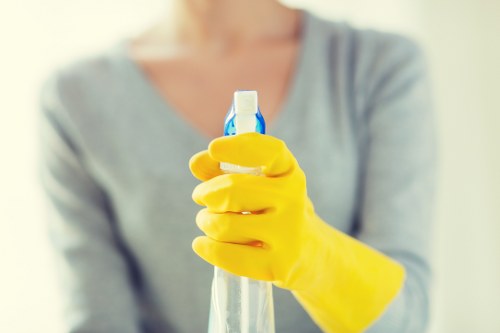 Accessible cleaning services webpage on a tablet