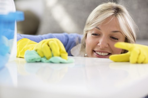 House cleaner working in a Richmond upon Thames living room